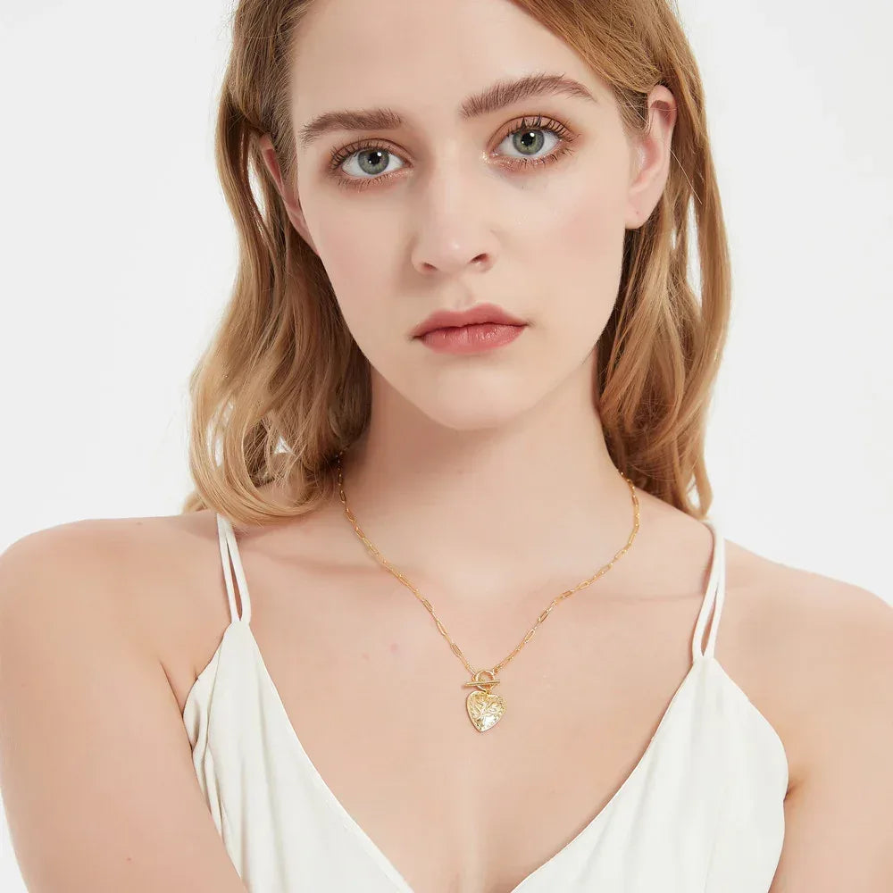 micro-inlaid-zircon-gold-plated-necklace - Viexta