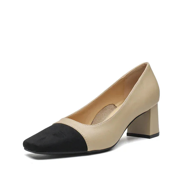 Classic Low-cut Mid Heel High Heels - Viexta