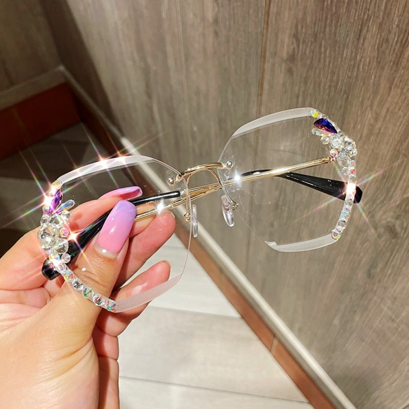 Rhinestone Frameless Sunglasses