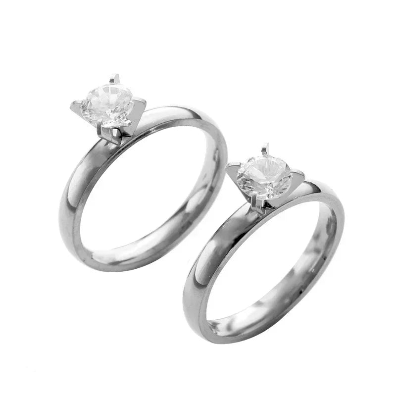 Stainless Steel 4mm Zirconium Ring - Viexta