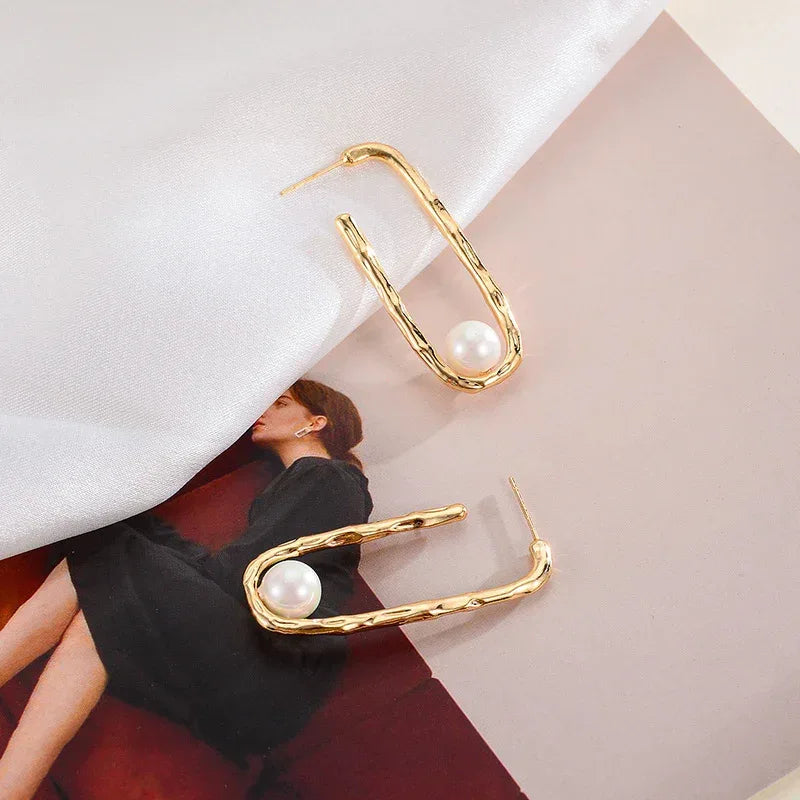 Metal Irregular Earrings - Viexta
