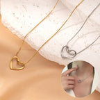 stainless-steel-twist-hollow-heart-pendant - Viexta