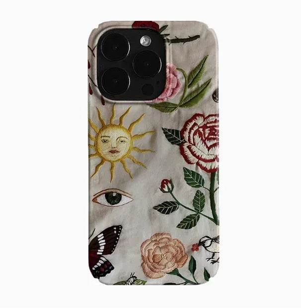 embroidery-pattern-art-niche-cartoon-iphone-case - Viexta