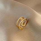 Ins Layered Zircon Forefinger Ring - Viexta