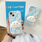 Cute 3D Cartoon Silicone iPhone Case With Cloud Design - Viexta