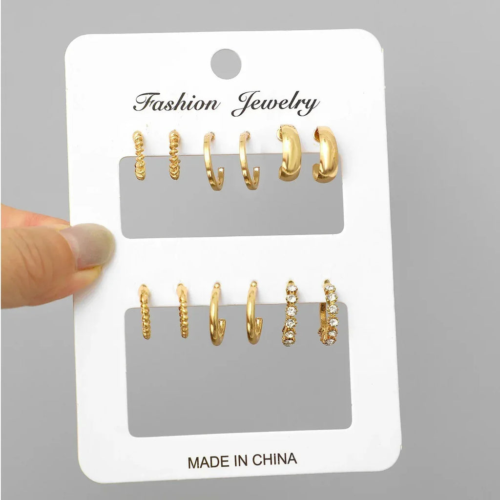 6pairs Exaggerated Earrings - Viexta