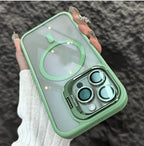 Invisible Bracket Transparent iPhone Case With CD Pattern Lens Protector - Viexta