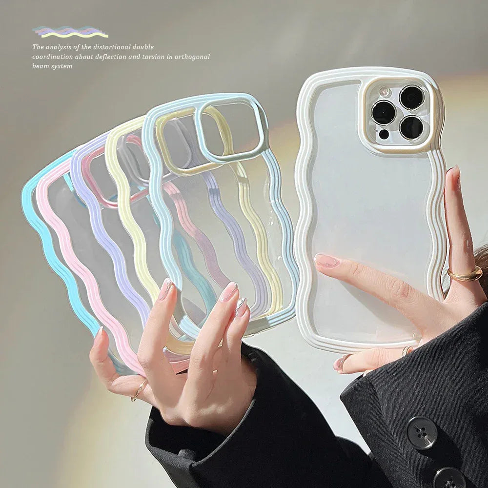 Candy Color Wave Border Mobile IPhone Case - Viexta