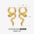 Stainless Steel Snake Earrings - Viexta