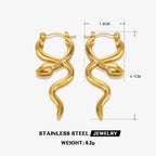 Stainless Steel Snake Earrings - Viexta