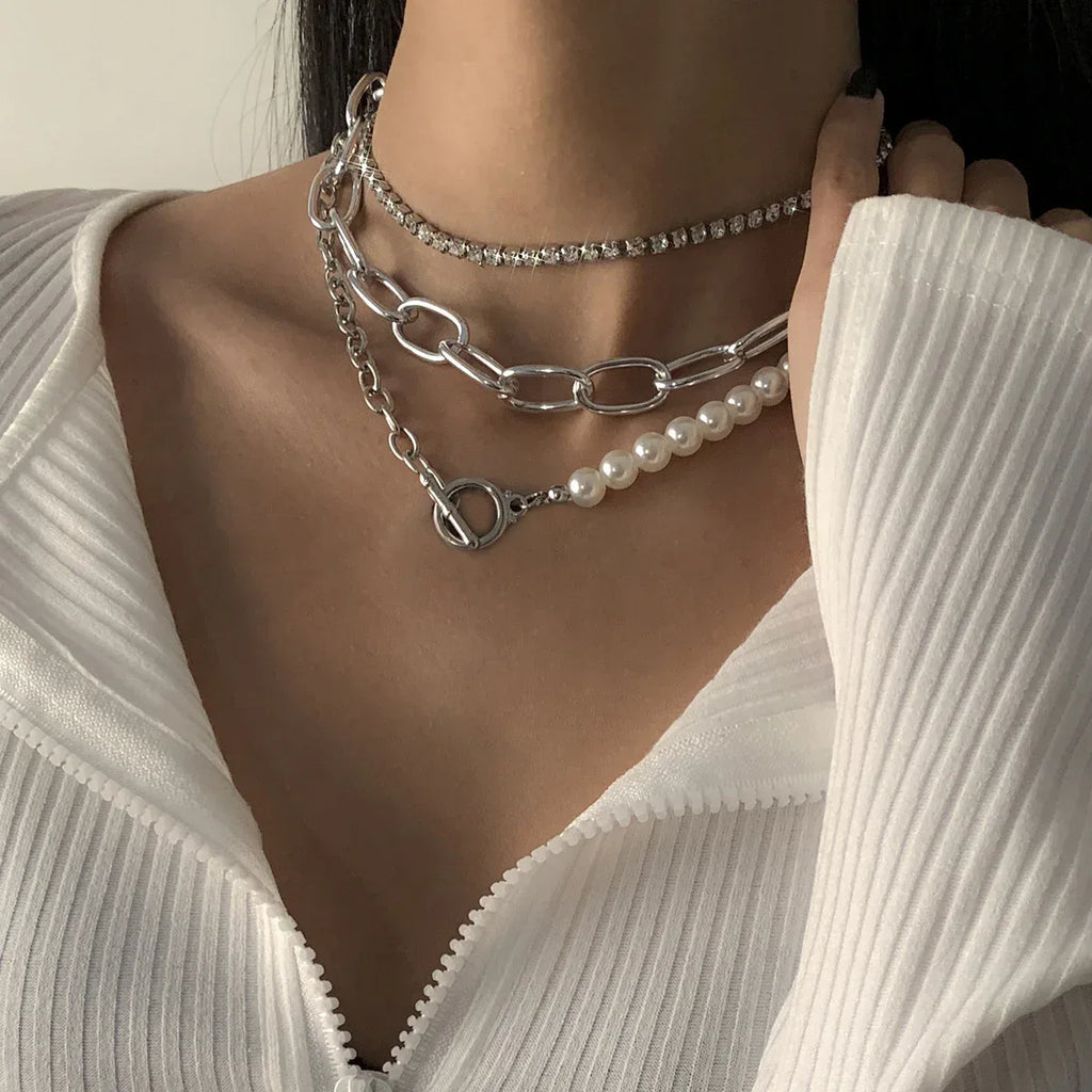 Cross Chain OT Buckle Necklace - Viexta