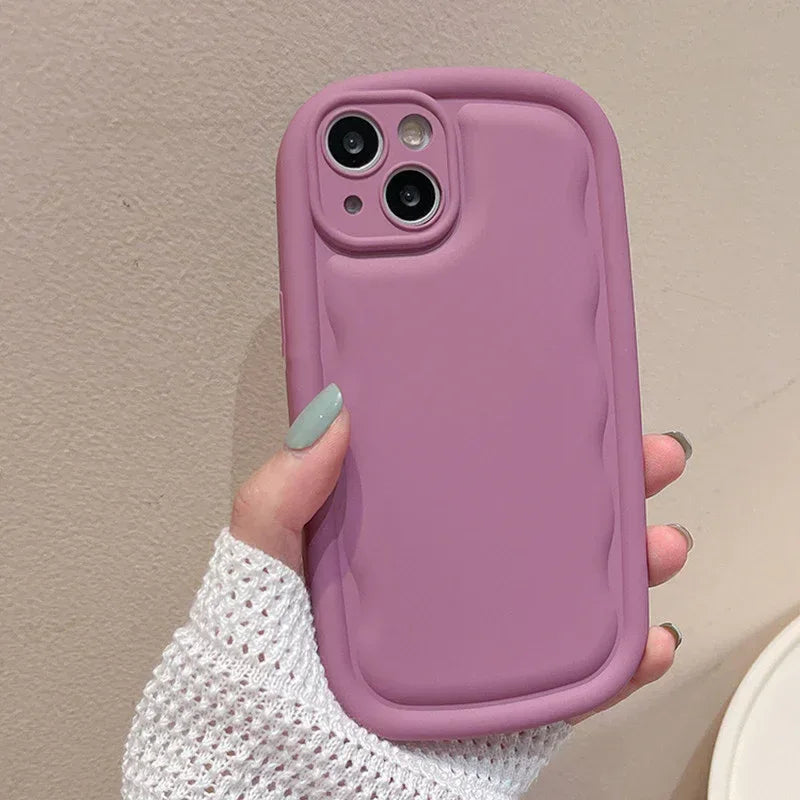 Pure Color Ribbon Wrist Lanyard iPhone Case - Viexta