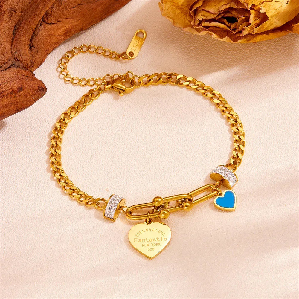 titanium-steel-heart-bracelet - Viexta