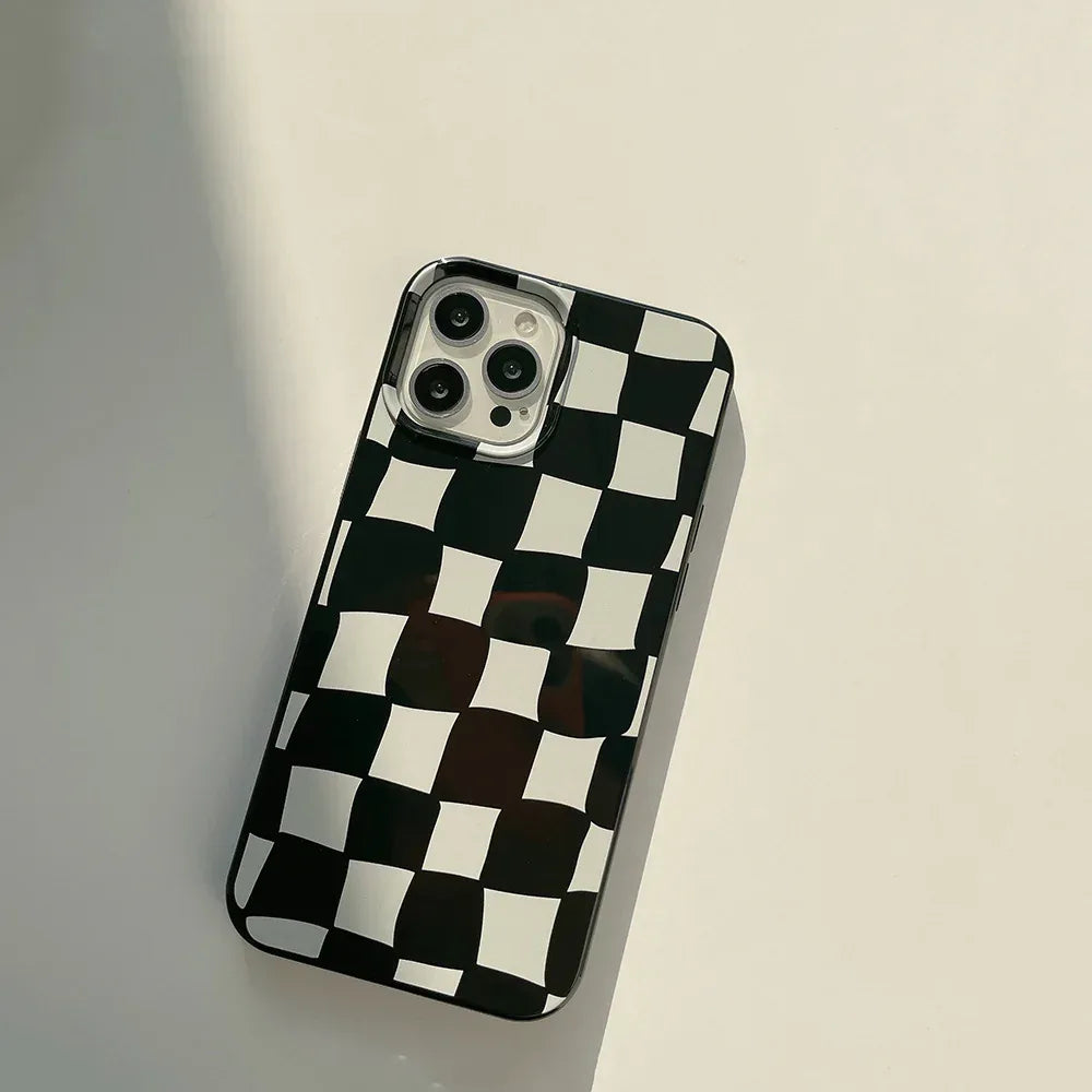 Silicone Thickened Plaid iPhone Case - Viexta