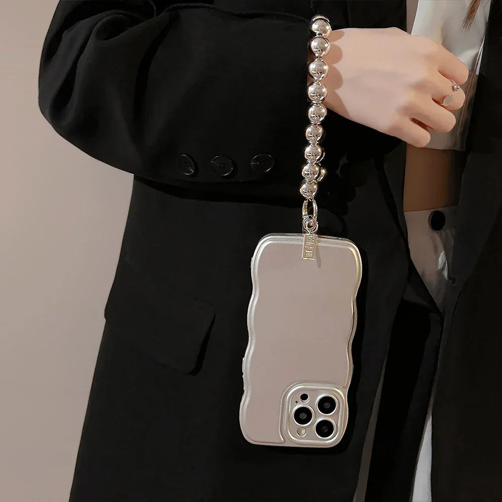 Niche Metal Silver Bracelet Electroplating Bracket iPhone Case - Viexta