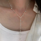 S925 Sterling Silver Beanie Tassel Long Flow Necklace - Viexta