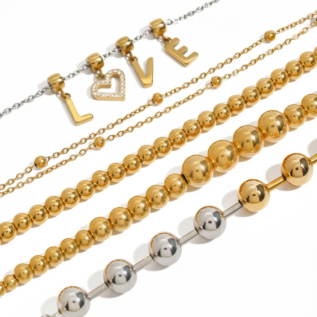 Stainless Steel Beaded Bracelet - Viexta