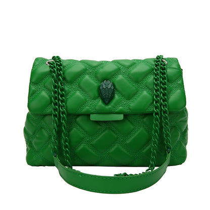 Plaid Embossed Chain Bag