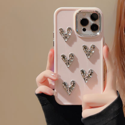 Pleated Metallic Heart iPhone Shell