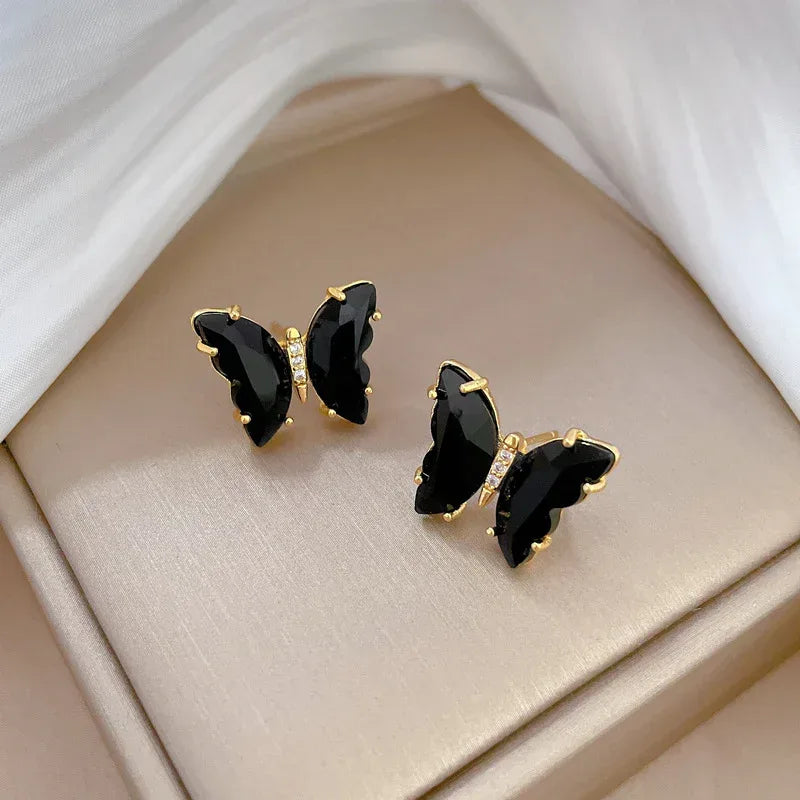 Crystal Butterfly Necklace And Earrings Suite - Viexta