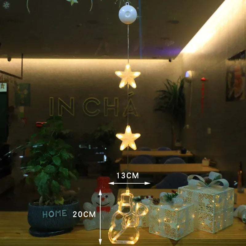 Christmas 3pcs LED Light Star Xmas Tree Hanging - Viexta