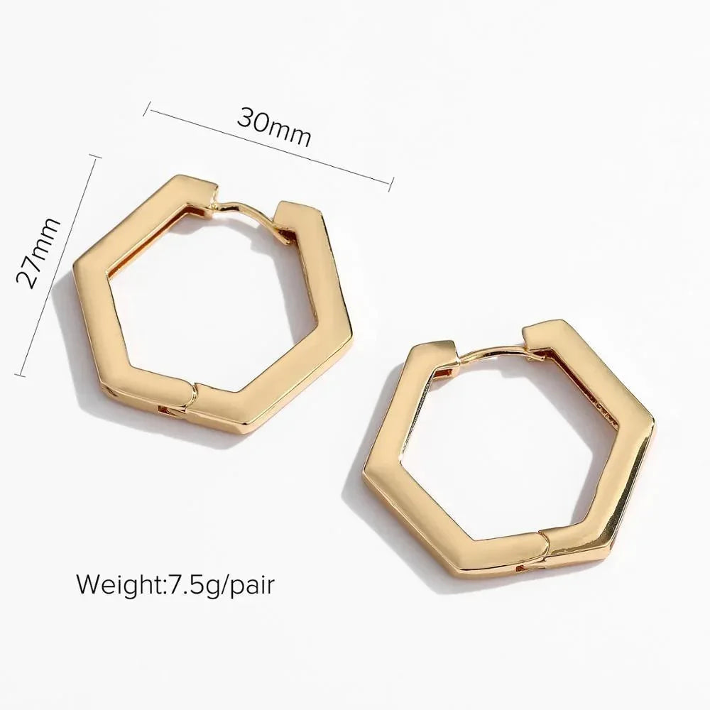 18k INS Net Red Popular Hoops - Viexta