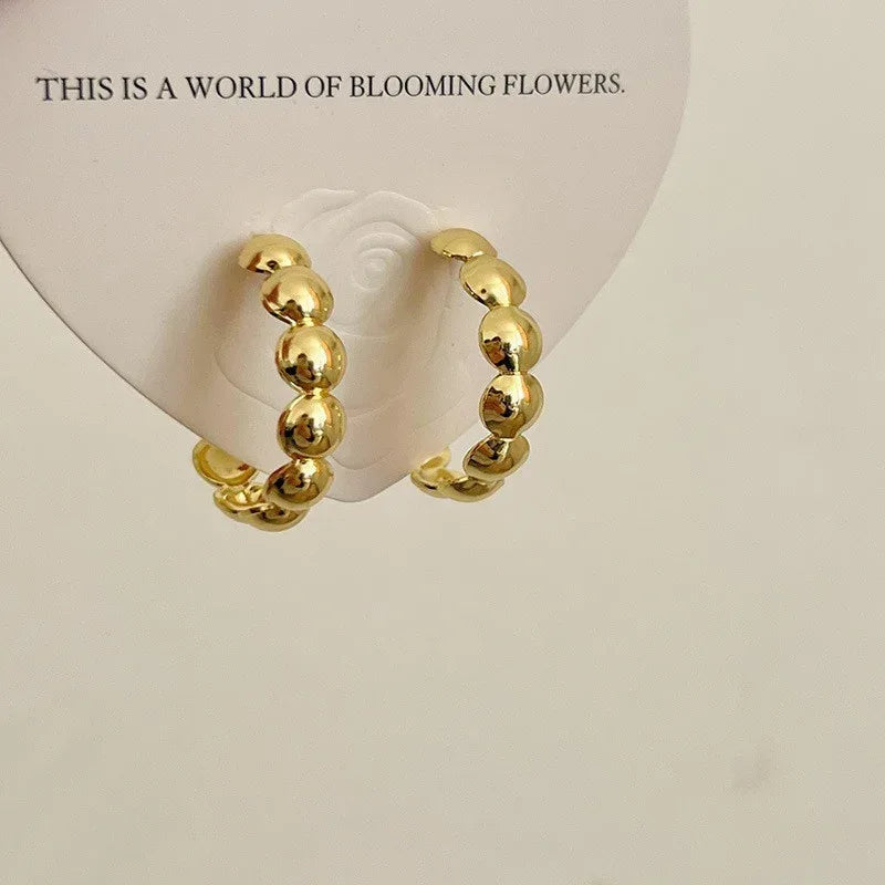 Retro Hong Kong Golden Versatile Earrings - Viexta