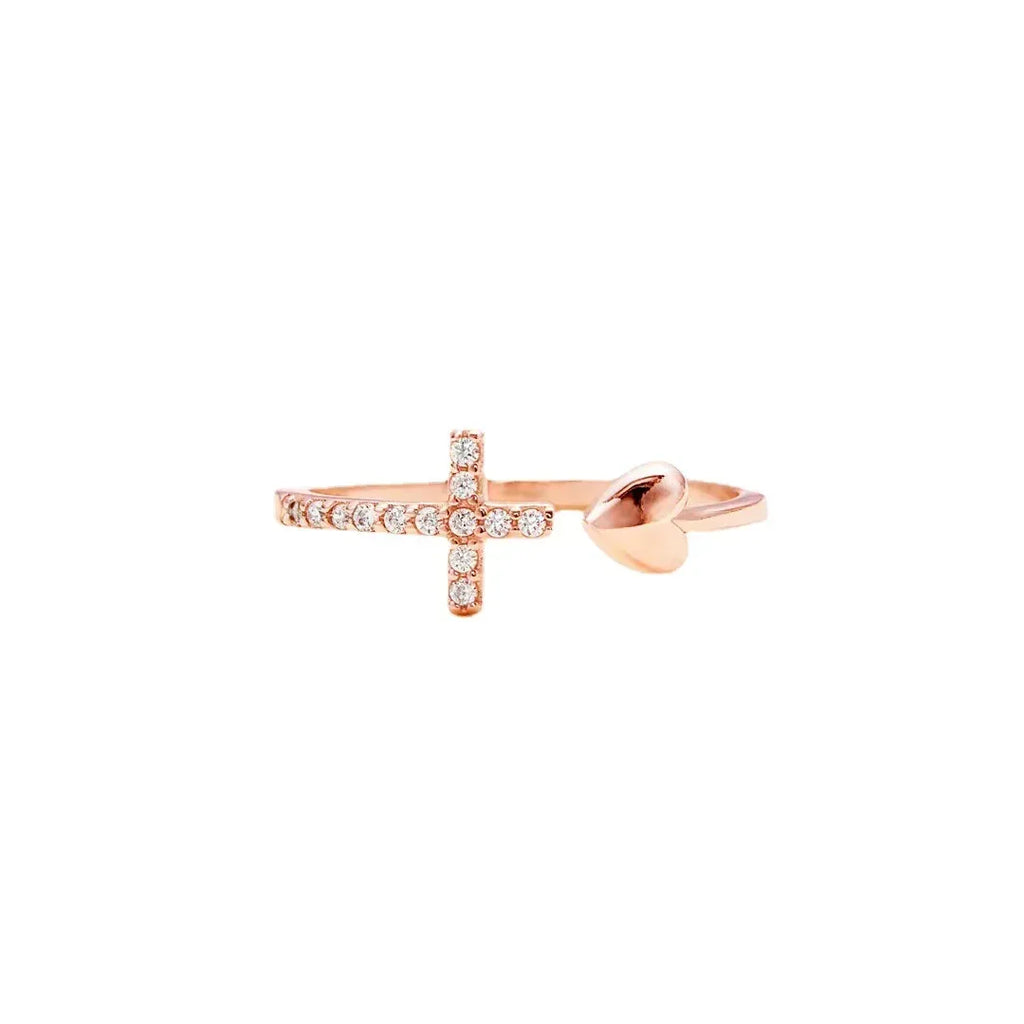 inlaid-zircon-heart-shaped-open-ring - Viexta