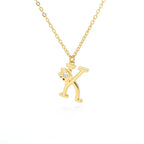 Rose English Alphabet Pendant Necklace - Viexta