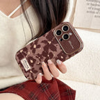 Brown And Floral Shatter-Resistant iPhone Case