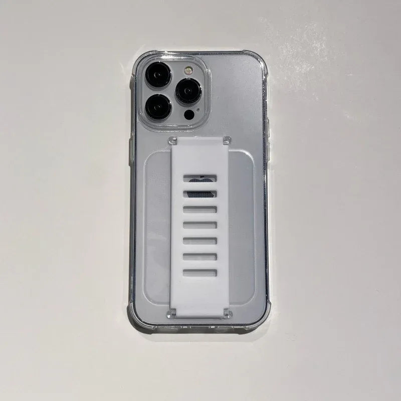 Transparent Case Wrist Strap Bracket Non-slip iPhone Case - Viexta