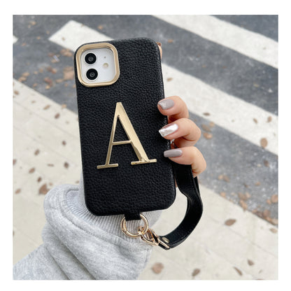 PU Metal Letter iPhone Case