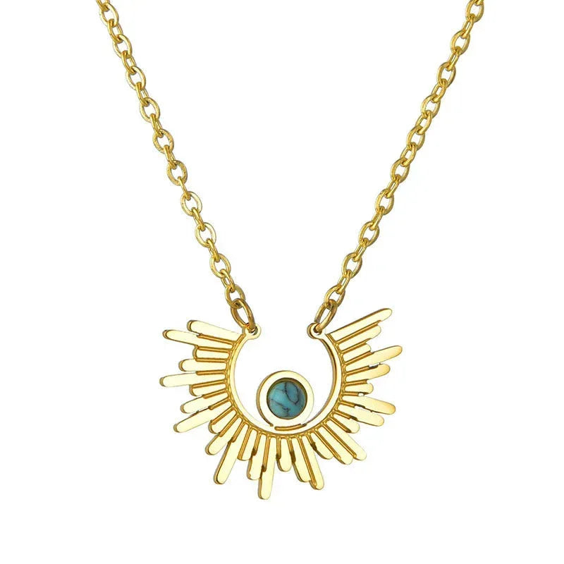sun-flower-stainless-steel-necklace - Viexta