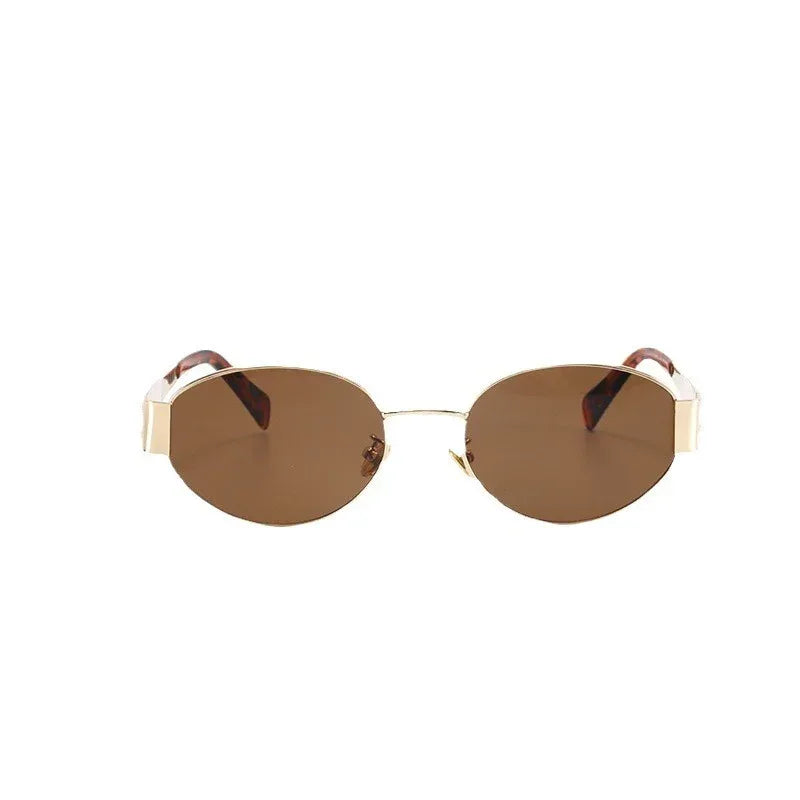 Women's Metal Retro Oval Sunglasses - Viexta