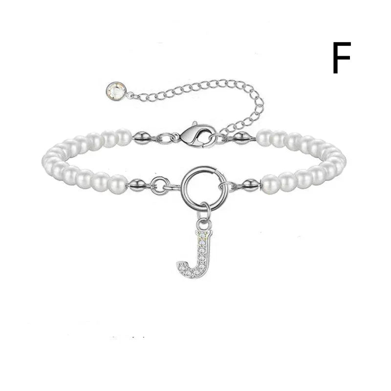 6mm Pearl Bracelet Buckle Letter - Viexta