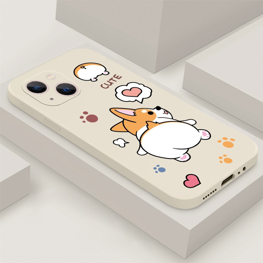 Corgi Cartoon Silicone Soft Cover iPhone Case