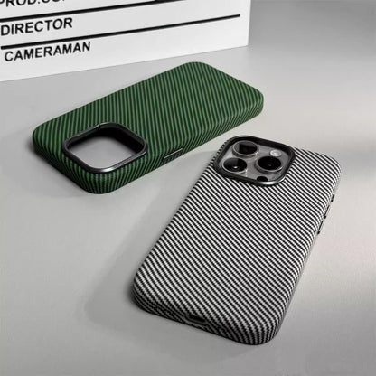 Carbon Fiber Grain Magnetic Leather iPhone Case