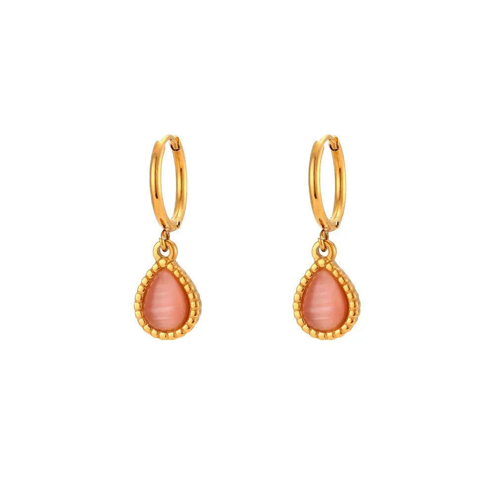 Minimalistic Water Drops Opal Necklace Set - Viexta