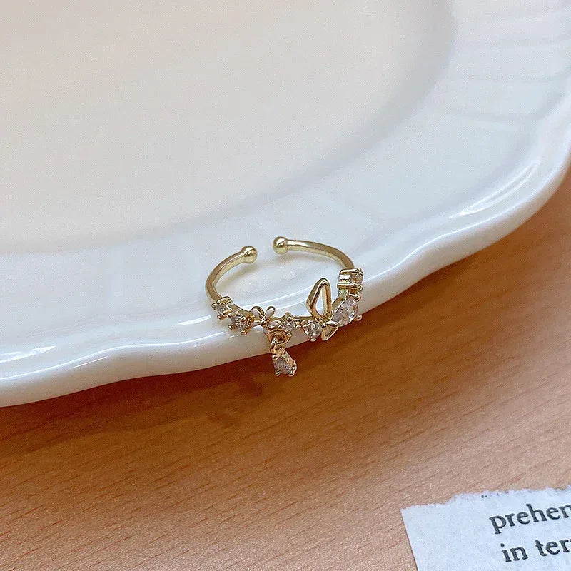Micro Set Crystal Zircon Pearl Ring - Viexta