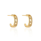 Hexagon Zircon-embedded Earrings - Viexta