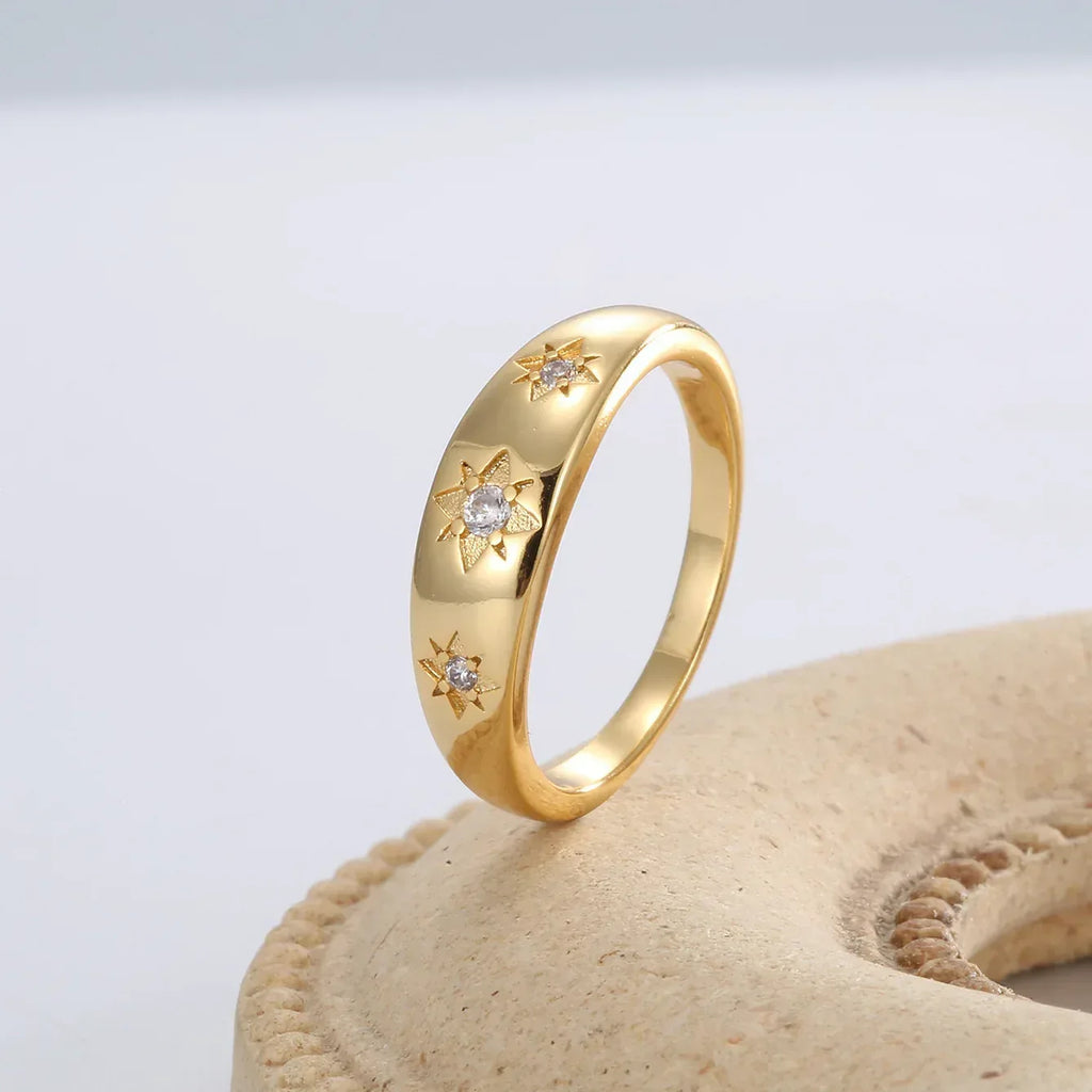 Six-pointed Star Zircon Ring - Viexta