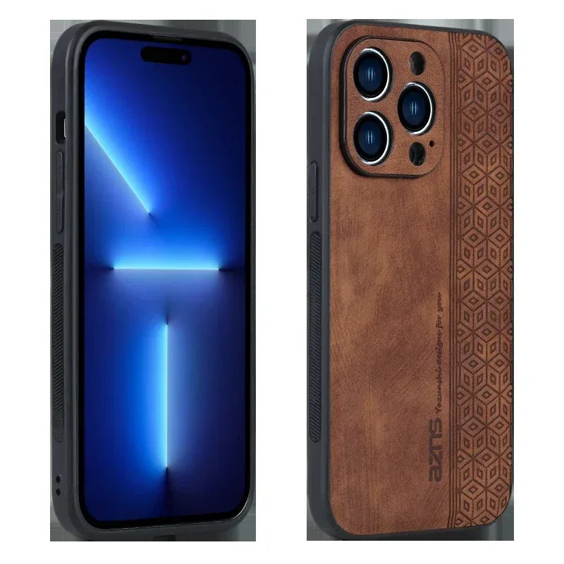 Leather Pattern Drop-resistant Business iPhone Case - Viexta
