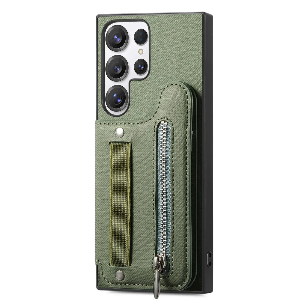 Wristband Wallet Card Holder Leather Samsung Case - Viexta