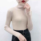 Women's Solid Color Turtleneck Sweater - Viexta