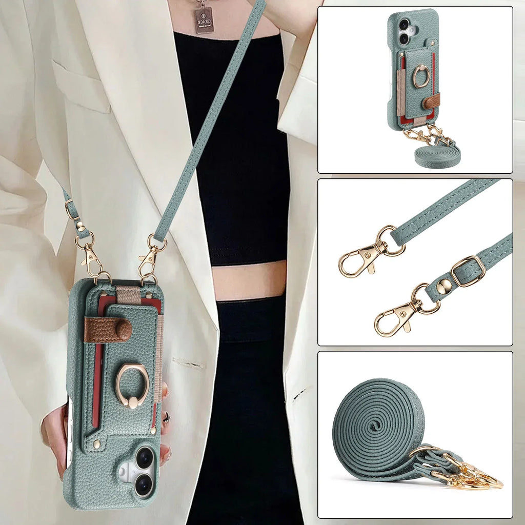 Lanyard Leather iPhone Case