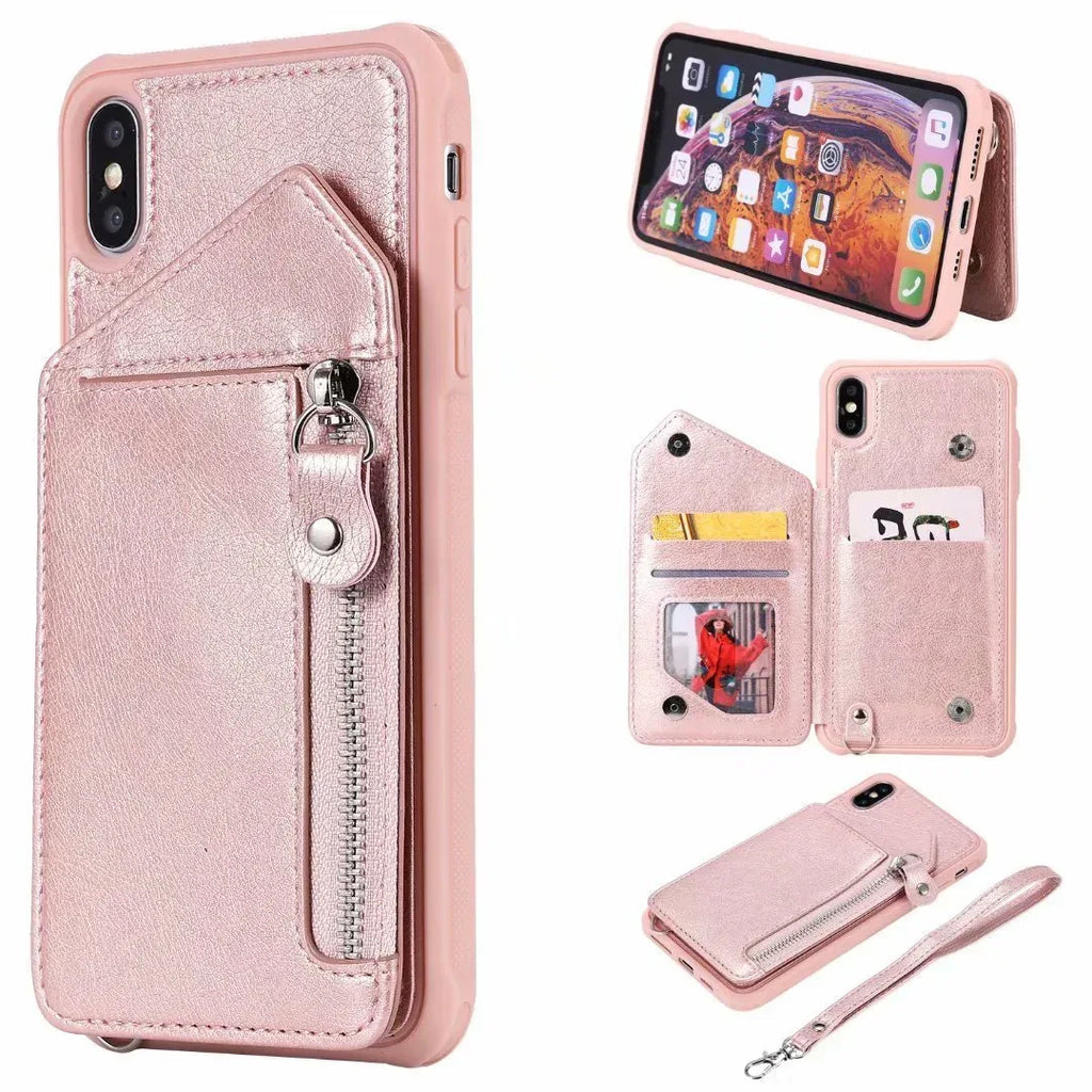 zipper-wallet-case-with-stand-tpu-anti-fall-shell-case - Viexta