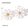 summer-18k-gold-stainless-steel-flower-earrings - Viexta