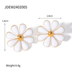 summer-18k-gold-stainless-steel-flower-earrings - Viexta