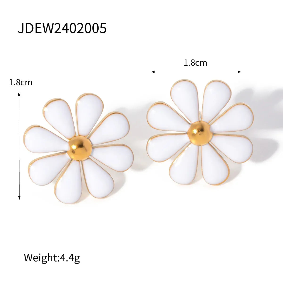 summer-18k-gold-stainless-steel-flower-earrings - Viexta