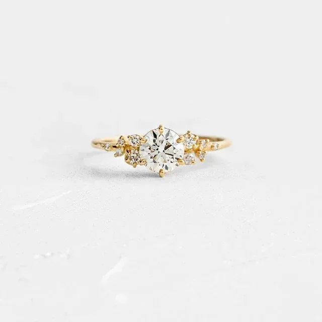 925 Sterling Silver Round Zircon Crystal Rings - Viexta